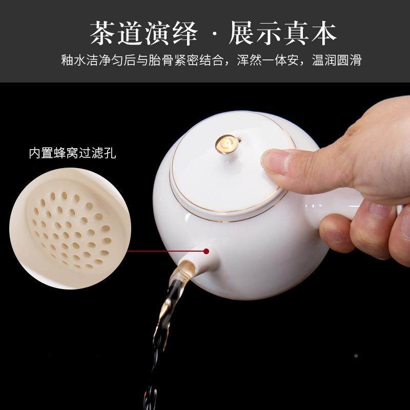 羊脂玉功夫茶具装简碗约家用客茶厅泡茶办公室会客德ronkin20化白