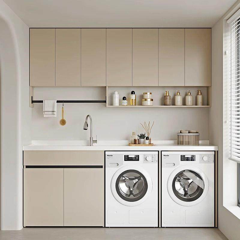 双洗衣机柜烘干一机洗衣阳台柜合滚筒浴室柜体柜洗YVL衣组池台盆