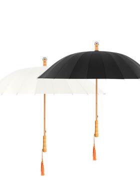 新款简约时小清新24尚印骨直杆伞实木手柄长柄伞加logo雨伞ONZ告