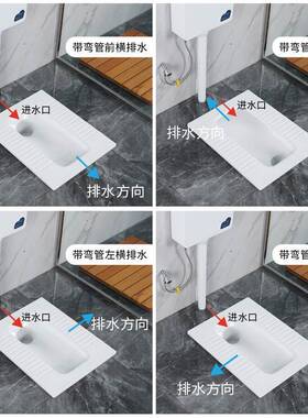 超薄蹲便器19公分蹲厕左右侧排前724横横排后排带弯式便池墙排蹲