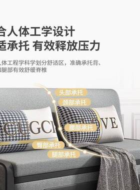 小沙发两技用一床体双人免洗五防科布可OYV折叠多功能户型客厅简