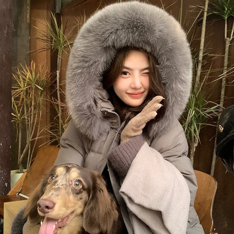 苏九儿羽绒服女冬季2024新款中长款今年流行爆款白鸭绒长款外套