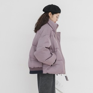 羽绒棉服女短款2024年冬季新款爆款学生面包服廓形高领小个子外套