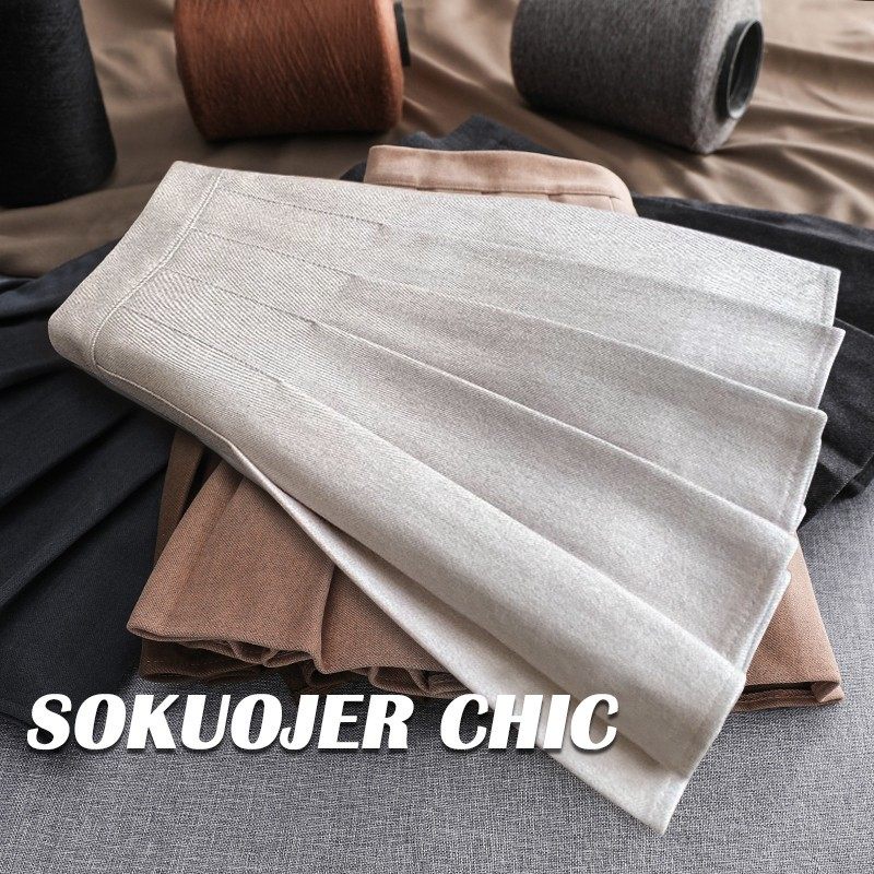 毛呢百褶裙女2025春秋冬高腰显瘦学院风JK半身裙加厚大码a字短裙