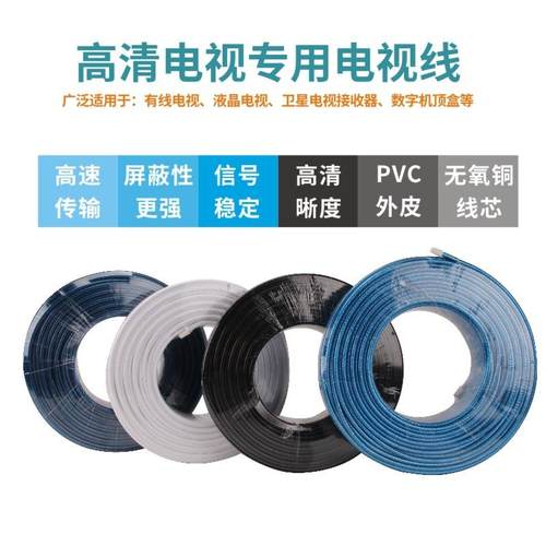 75-5有路ITQ线电视线氧铜96金网双屏蔽高清射线频卫星闭线足1无00