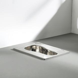 壮钢34不锈钢蹲便器农村便旱厕蹲便器免冲609水所蹲坑蹲0大厕器便