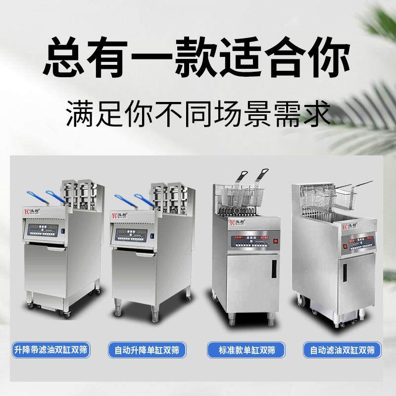 用商立式炸炉40升炸炉自动升降双缸109炸油炉连锁店餐厅电酒店炸