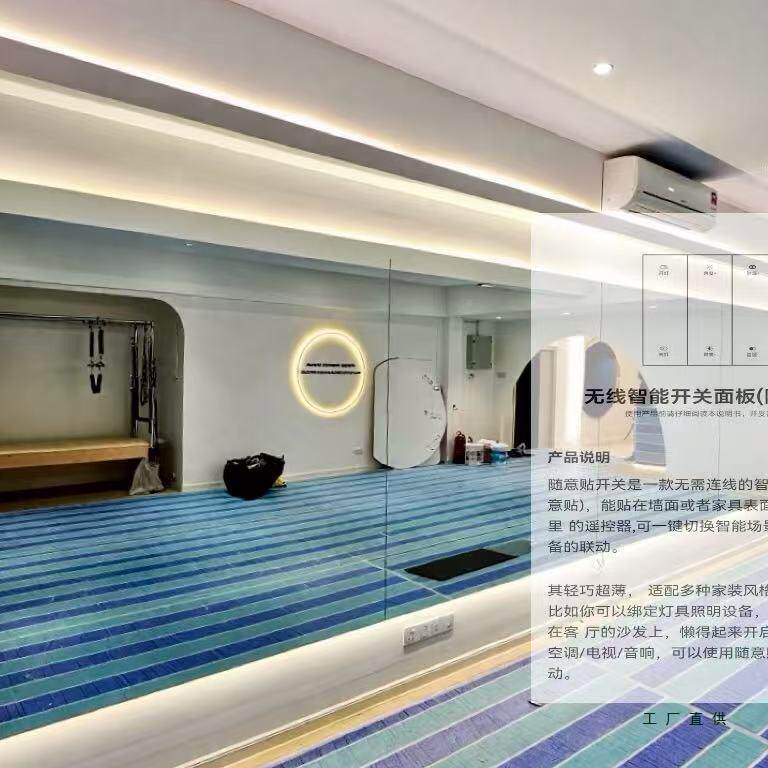 舞蹈室镜子贴墙大整面瑜制FGN伽馆家用全身教室跳舞健身镜灯光定