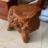 K8天然木实墩子创意根雕茶台凳子底座花274架木树桩原木头几配套