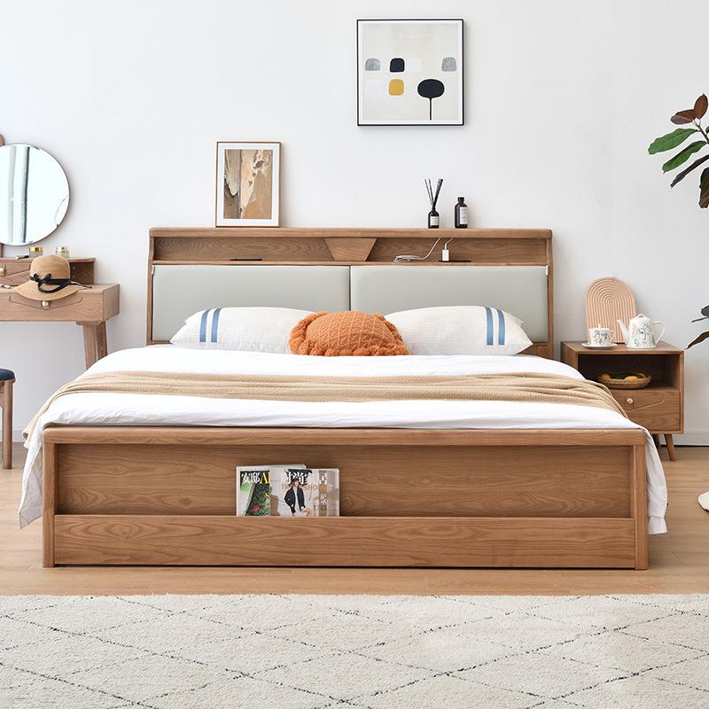 北欧轻奢全实木床1.5m人婚45480床小主现代简卧约户型白蜡木1.8米