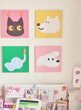 zoo北in联s风客厅沙发装饰画多巴胺摆画多可QB202308爱动物卧室挂