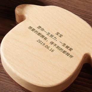 木985生收肖乳牙儿童实木盒牙齿纳盒男女孩保存胎顽毛纪念换牙盒