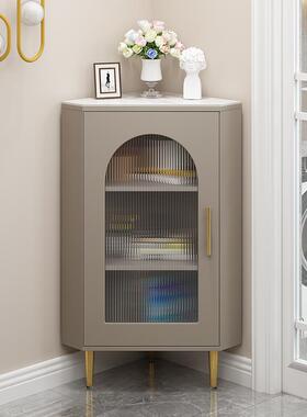 转角柜墙角客厅轻奢XVT高级感拐角矮柜卧室形储三柜物茶角水柜收