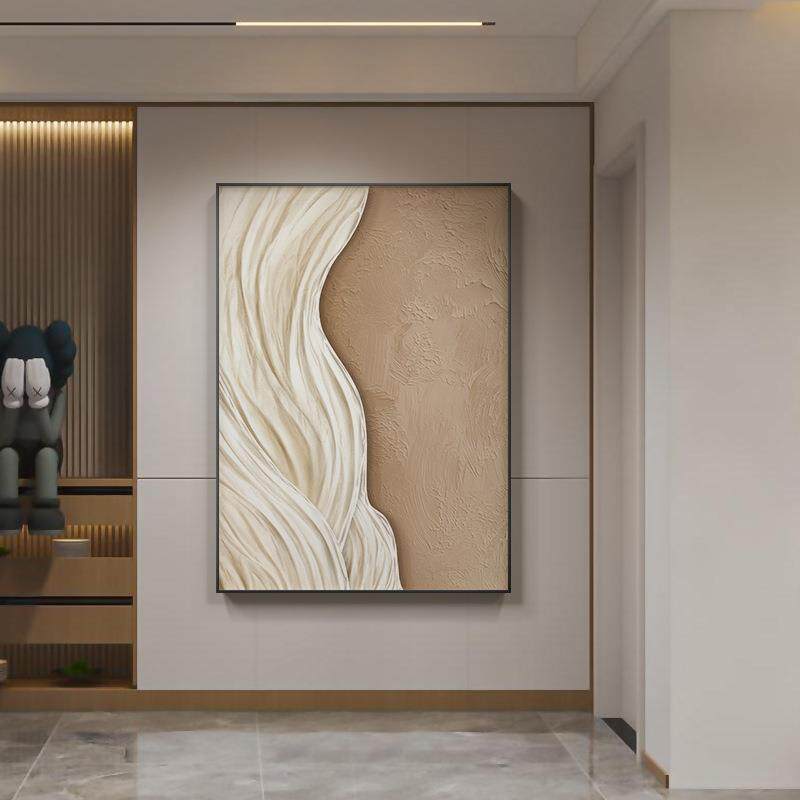 风YAY-2302奶油级原木大高感抽象玄关挂画沙发背景墙落幅地画客厅