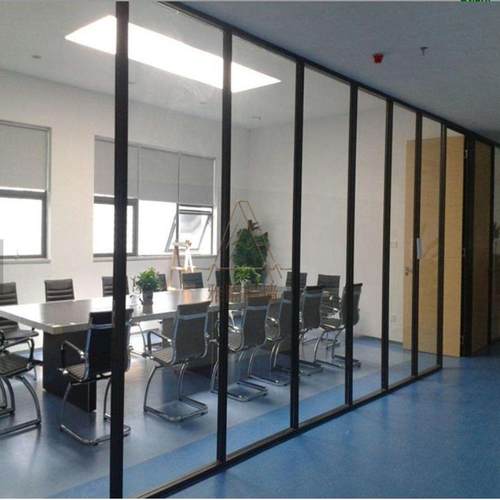厂家定制办公钢室单玻断墙砂895隔音隔双层夹胶安全玻璃透磨明化