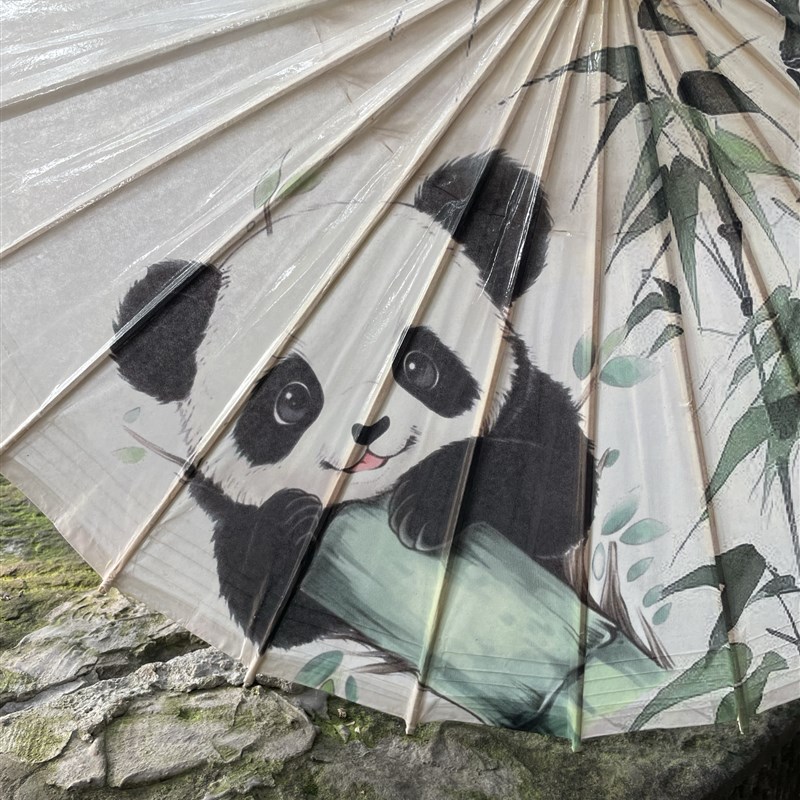非遗许家油纸伞古风晴雨两用汉服L国风熊猫伞送礼油纸伞