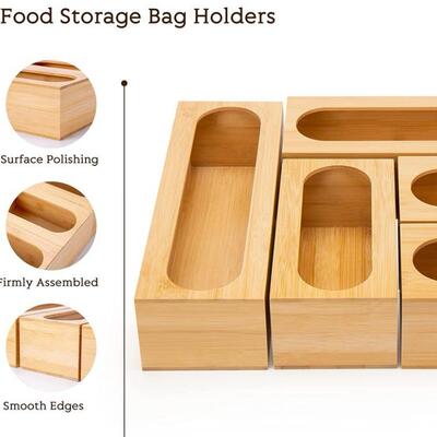 现货自袋封收纳0545盒保鲜收膜厨纳竹盒房抽屉自封袋竹制组织者