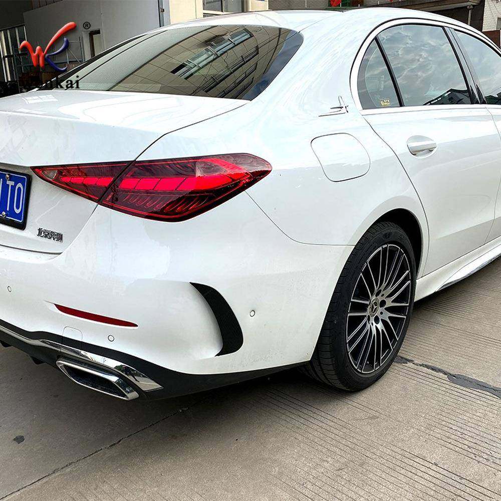 适用奔驰22款C级C200LC2WK-W2060条L后保险杠刀饰6W锋206专用后雾