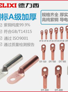 紫铜国标DT1-400平方加接IMG子厚铜鼻电缆堵油头酸0洗镀锡线耳