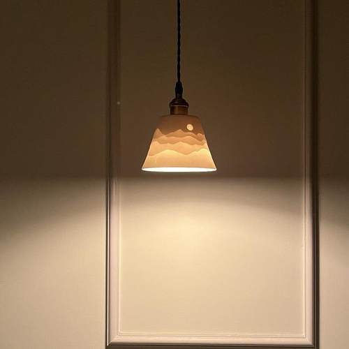 日式吊复古卧床头小灯禅意陶瓷道玄关饭餐厅过室怀旧吧台黄铜ca98