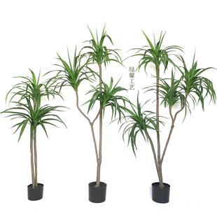 北欧风仿真西铁室仿真龙血装树客巴厅饰绿植酒店LX01布置橱内窗软