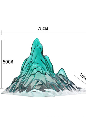 新款创意抽象透明树脂雕塑假山系列摆件J售楼处样板房大厅装饰定