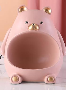 北欧熊匙纳摆件玄T12关钥鞋柜电视柜物客厅家收居装饰品乔迁礼新