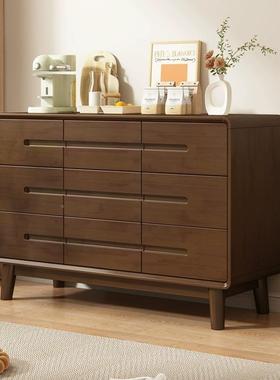 欧实木斗简约现代储柜物柜六斗柜卧北室客厅抽屉式收纳简92124柜