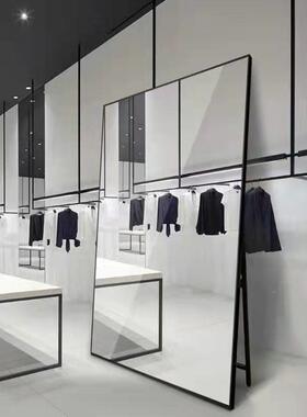 *网直播装超大穿落衣镜服红婚纱店显高拉RZP长专用落地试衣镜全身