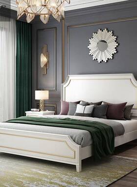 家用欧式白色床主卧婚床美COJ式奢实木床18米现代.简约双人床1轻.