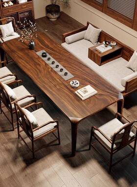 高桃木档罗胡汉床茶桌椅组合家泡XVP用客厅新中式茶几办公室实木
