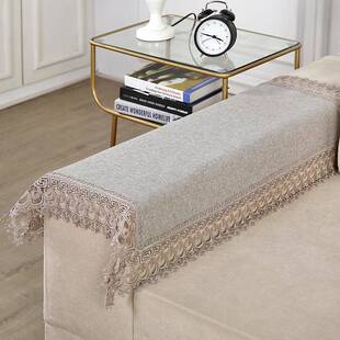 发靠背巾沙发后背盖用巾三AMA角靠巾素色棉蕾丝沙四季通百搭扶麻