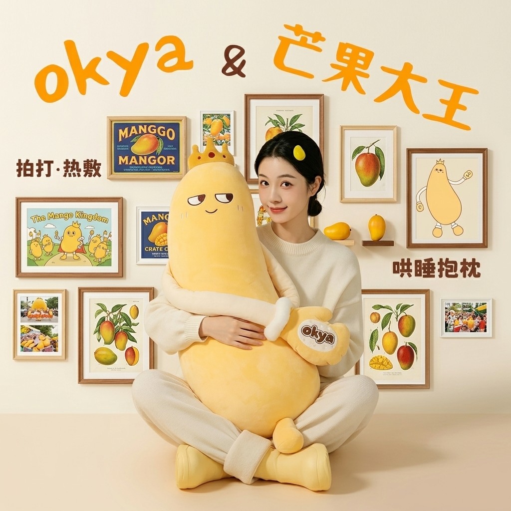 OKYA芒果大王哄睡抱枕成人伴睡枕夹腿拍打睡觉抱枕女生安心睡神器