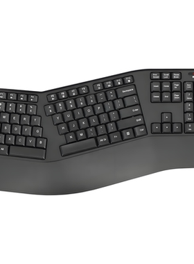 DXT人体工学键盘黑色无线2.4G电脑键盘舒适打字办公键盘