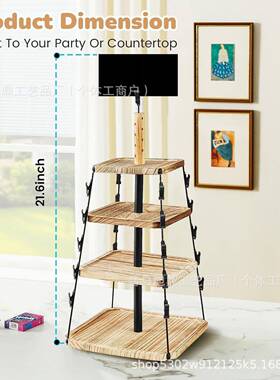 可旋转式木质xd-0938食架零面薯片糖果收心纳桌架带黑板多层点蛋