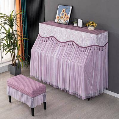 新钢款钢种琴防罩2024-4蕾丝全包尘钢琴盖布家用大气琴坐凳罩套多