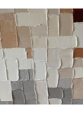 纯手绘油NZL02408关画抽象高感级玄装饰挂画奶油风壁客厅沙发背景