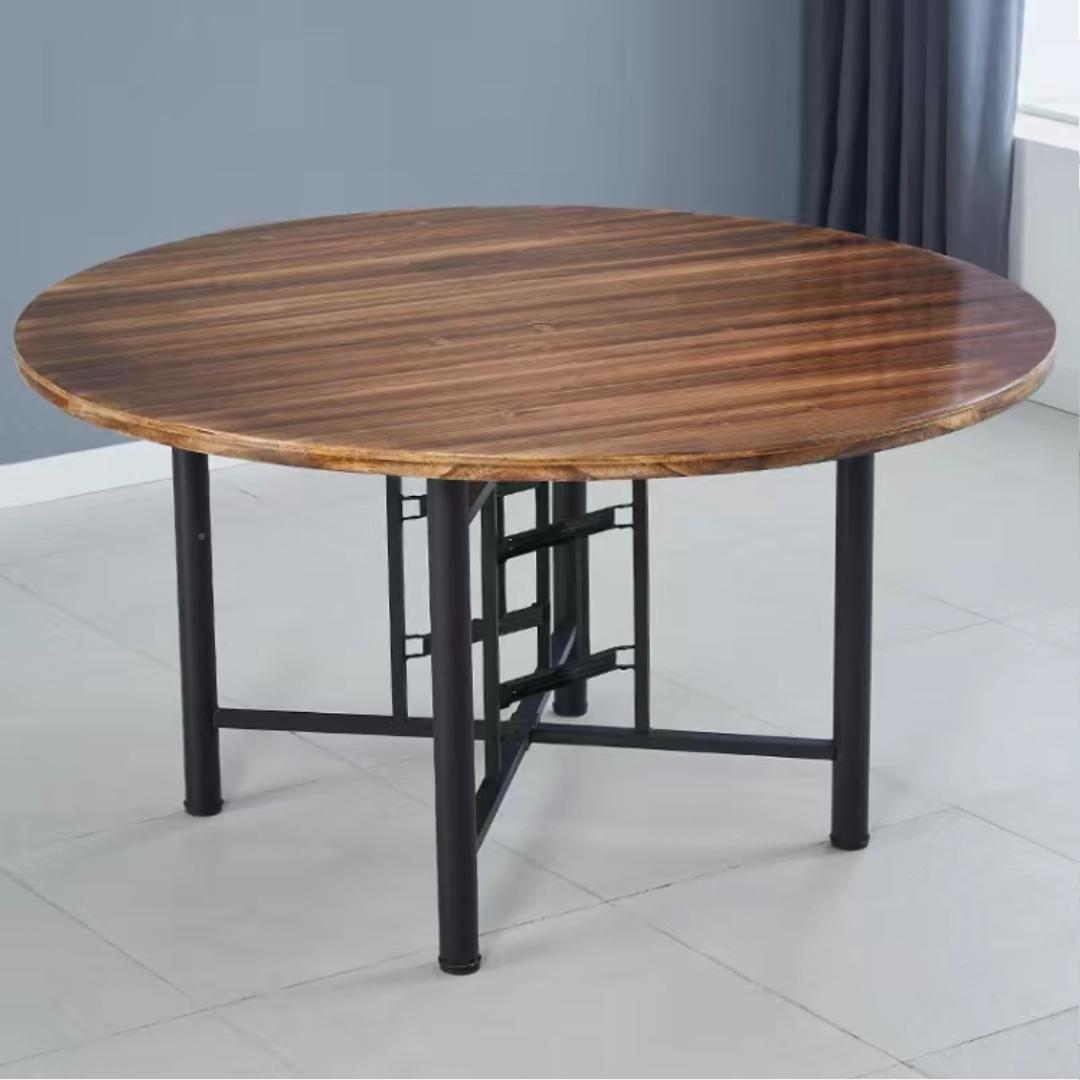 大转圆桌板加厚带盘折叠桌架约宴会酒席饭店餐厅简实木吃实木大圆