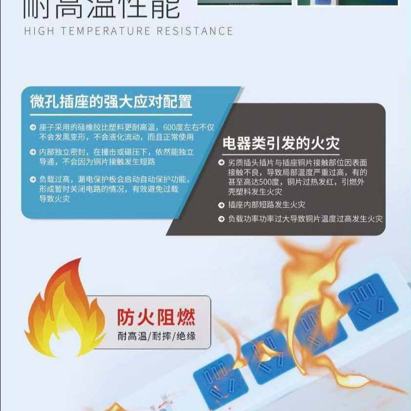 防水插排耐高温插座带漏保插线板户外防雨水插排防油防潮室外厨房