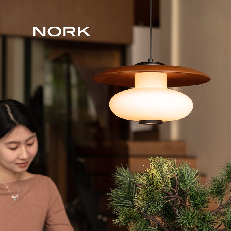 诺克知丘卧室床头灯宋氏美学小吊灯中式高级N过道玄关吊线灯中古