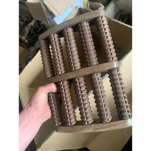 脚厂家鸡翅木制脚底排老人足部滚轮式 木脚排五排8054脚排