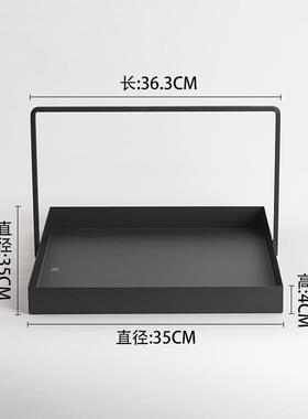 饰新中式装板间托盘提篮茶室家居客厅收纳提1612315软盒样铁艺茶