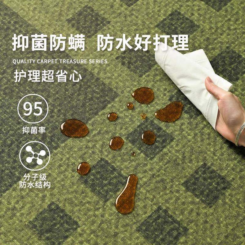 客厅毯耐易打理新款全高级感qr13625绿色复古法地式卧室床边毯大