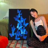 新款 饰画打发厅时间涂色创意字礼 蝴数蝶油画手工diy填色画客ULX装