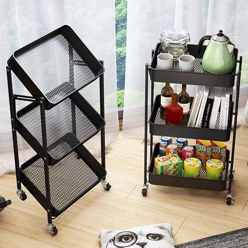折叠置物架厨房多层折叠小推收纳卫生间浴室小推车移可动子储物架