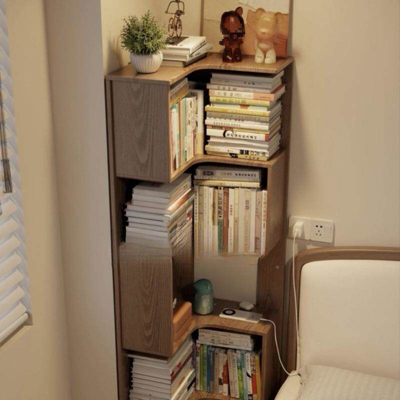 墙多角柜角落地靠墙置物家架客厅层实木收纳604架用转角柜书架储