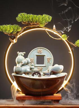 桌创办意流水摆件招财客厅公TSA室玄关面收银台乔迁新居公司开业