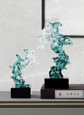 艺贝新中摆式子透明石头珊YB-ML907瑚太湖石件样板间饰博古架茶几