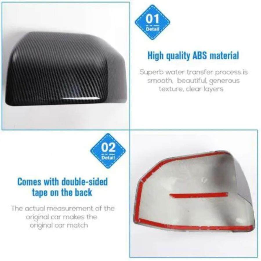 适用于2015-2019FoFrd福特款1镜50碳纤纹后视镜MB-350盖倒车盖改