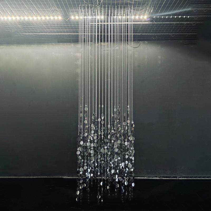 婚庆亮片挂件舞台3231231珠银力帘背景色亚克圆片吊顶会宴厅珠链